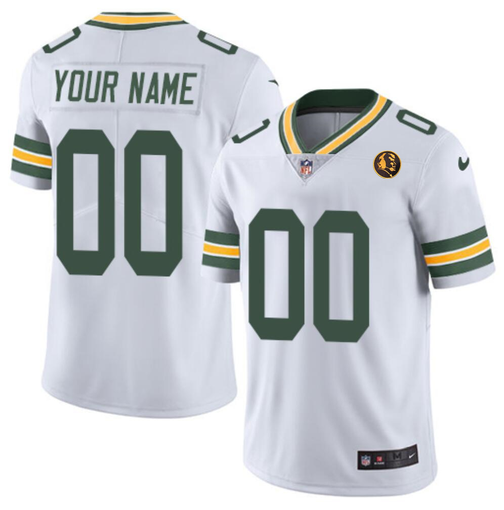 Men's Green Bay Packers Active Player Custom White With John Madden Patch Vapor Limited Stitched Football Jersey Men's Green Bay Packers Active Player Custom White With John Madden Patch Vapor Limited Stitched Football Jersey