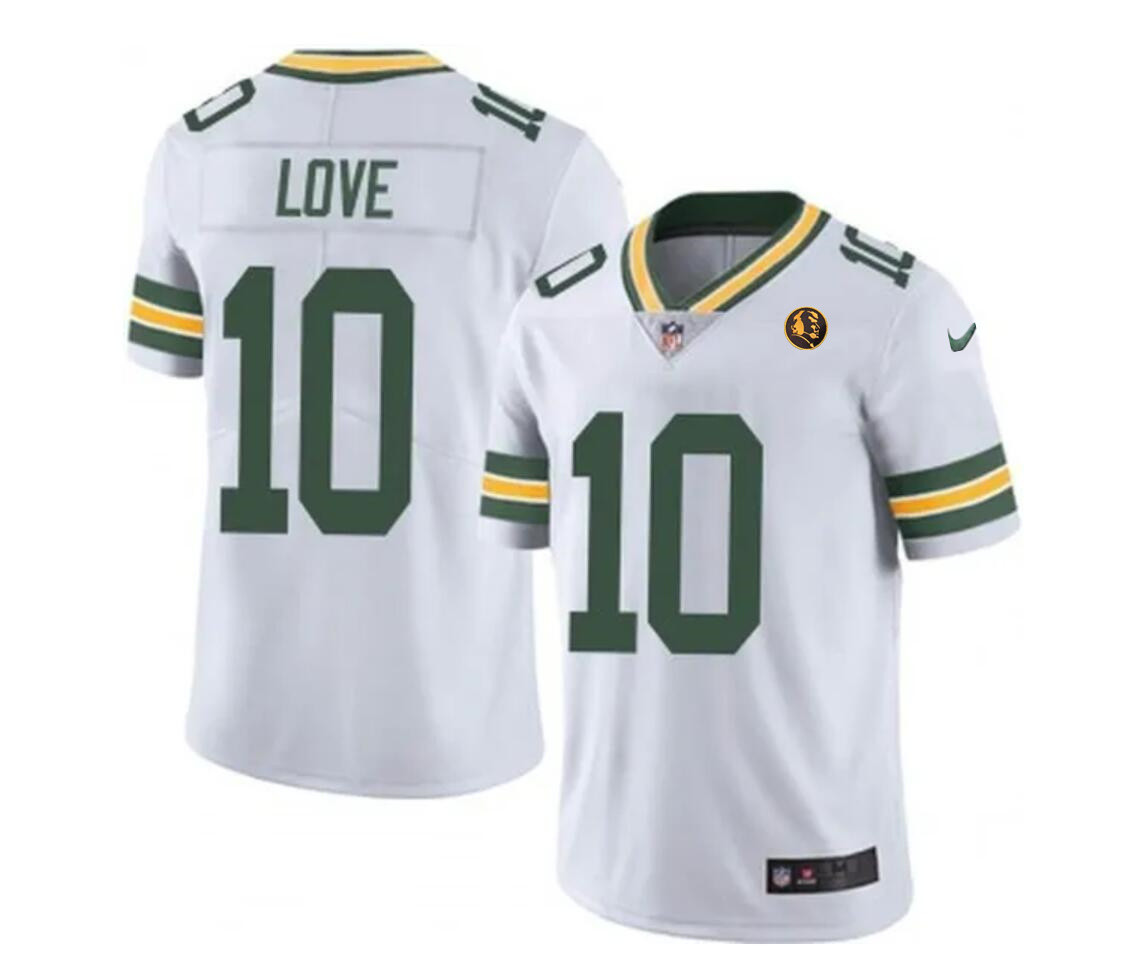 Men's Green Bay Packers #10 Jordan Love White Vapor Limited Throwback Stitched Football Jersey Men's Green Bay Packers #10 Jordan Love White Vapor Limited Throwback Stitched Football Jersey
