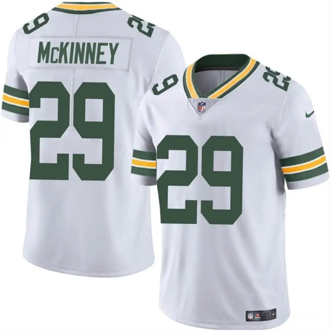 Men's Green Bay Packers #29 Xavier McKinney White Vapor Limited Stitched Football Jersey Men's Green Bay Packers #29 Xavier McKinney White Vapor Limited Stitched Football Jersey