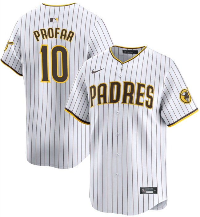Men's San Diego Padres #10 Jurickson Profar White 2024 Home Limited Stitched Baseball Jersey Men's San Diego Padres #10 Jurickson Profar White 2024 Home Limited Stitched Baseball Jersey