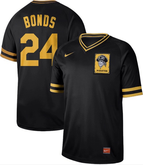 Nike Pirates #24 Barry Bonds Black Authentic Cooperstown Collection Stitched MLB Jersey Nike Pirates #24 Barry Bonds Black Authentic Cooperstown Collection Stitched MLB Jersey