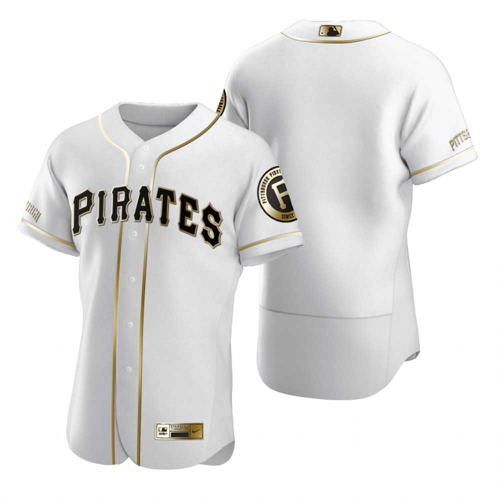 Pittsburgh Pirates Blank White Nike Men's Authentic Golden Edition MLB Jersey Pittsburgh Pirates Blank White Nike Men's Authentic Golden Edition MLB Jersey