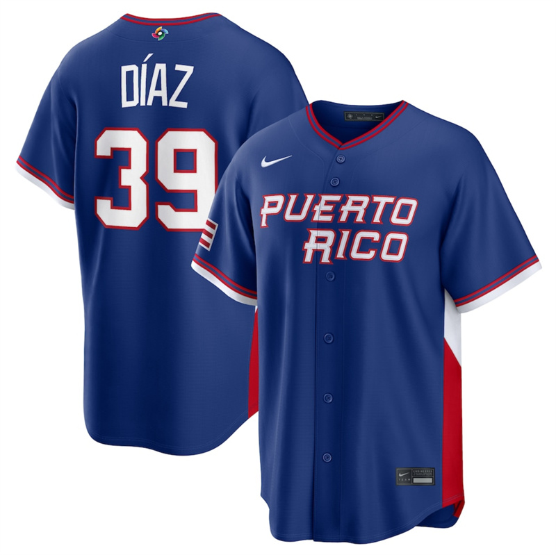 Men's Puerto Rico Baseball Custom Blue 2026 World Baseball Classic Road Stadium Stitched Jersey Men's Puerto Rico Baseball Custom Blue 2026 World Baseball Classic Road Stadium Stitched Jersey