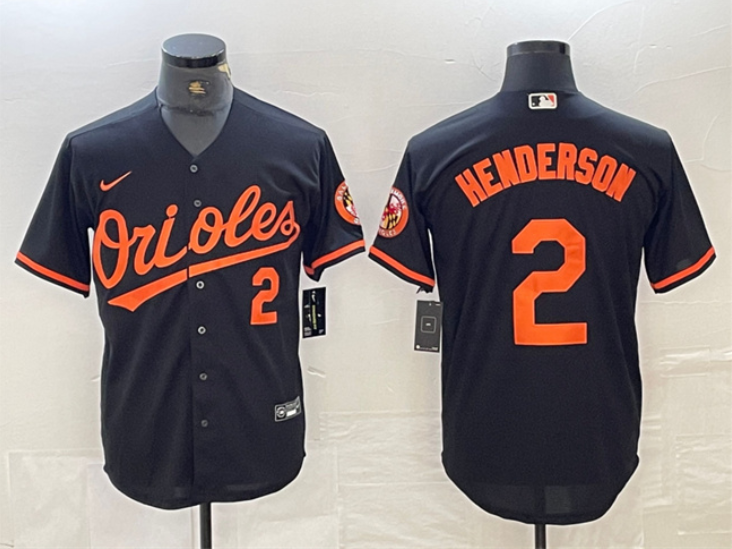 Men's Baltimore Orioles #2 Gunnar Henderson Black Cool Base Stitched Jersey Men's Baltimore Orioles #2 Gunnar Henderson Black Cool Base Stitched Jersey