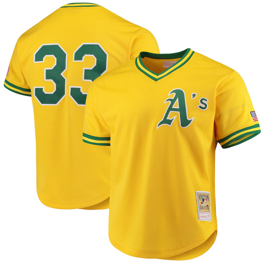 Men's Oakland Athletics Yellow Base Stitched Jersey