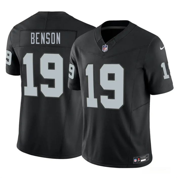 Men's Las Vegas Raiders #19 Malik Benson Black 2026 Draft F.U.S.E. Vapor Untouchable Limited Stitched Football Jersey Men's Las Vegas Raiders #19 Malik Benson Black 2026 Draft F.U.S.E. Vapor Untouchable Limited Stitched Football Jersey