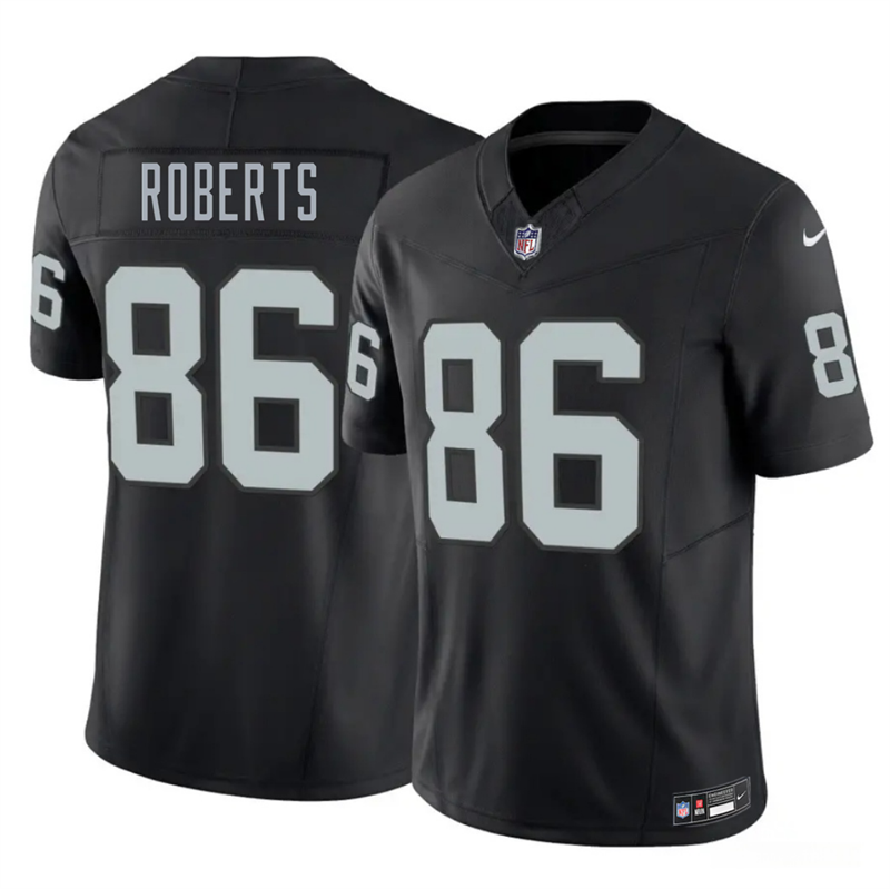 Men's Las Vegas Raiders #86 Chase Roberts Black 2026 Draft F.U.S.E. Vapor Untouchable Limited Stitched Football Jersey Men's Las Vegas Raiders #86 Chase Roberts Black 2026 Draft F.U.S.E. Vapor Untouchable Limited Stitched Football Jersey