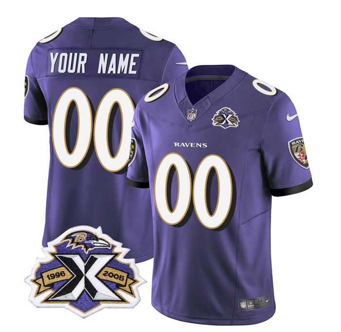 Men's Baltimore Ravens Active Player Custom Purple 2023 F.U.S.E With Patch Throwback Vapor Limited Jersey Men's Baltimore Ravens Active Player Custom Purple 2023 F.U.S.E With Patch Throwback Vapor Limited Jersey