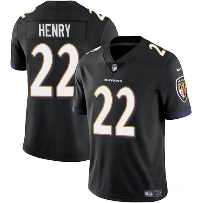 Men's Baltimore Ravens #22 Derrick Henry Black Vapor Limited Football Jersey Men's Baltimore Ravens #22 Derrick Henry Black Vapor Limited Football Jersey