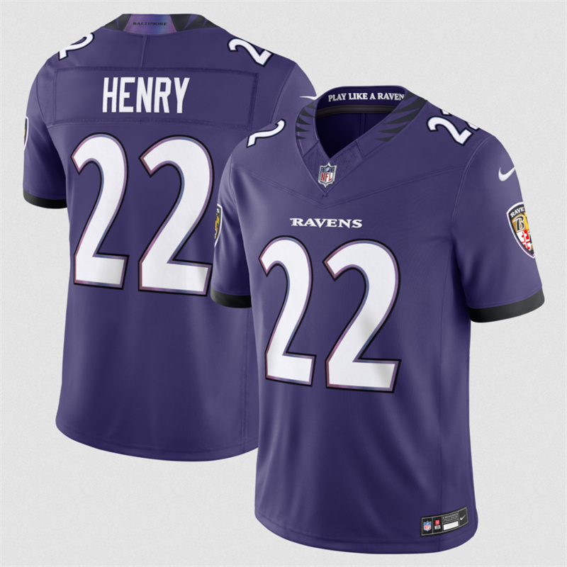 Men's Baltimore Ravens #22 Derrick Henry Purple 2026 F.U.S.E Vapor Stitched Limited Football Jersey Men's Baltimore Ravens #22 Derrick Henry Purple 2026 F.U.S.E Vapor Stitched Limited Football Jersey