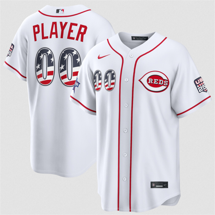Men's Cincinnati Reds Active Player Custom White 2026 All-Star Edition Stars & Stripes Stadium Pick-A-Player Stitched Baseball Jersey