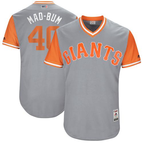 Giants #40 Madison Bumgarner Gray "Mad-Bum" Players Weekend Authentic Stitched MLB Jersey Giants #40 Madison Bumgarner Gray "Mad-Bum" Players Weekend Authentic Stitched MLB Jersey