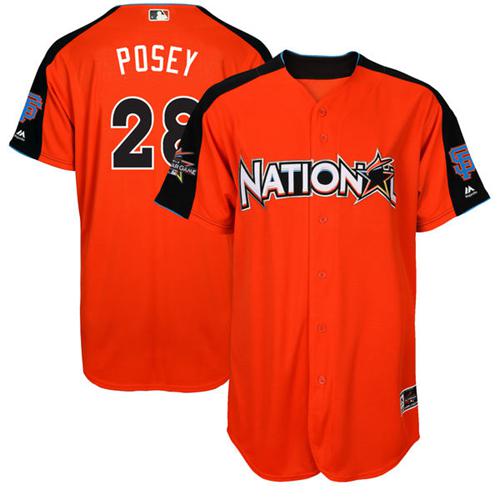Giants #28 Buster Posey Orange 2017 All-Star National League Stitched MLB Jersey Giants #28 Buster Posey Orange 2017 All-Star National League Stitched MLB Jersey