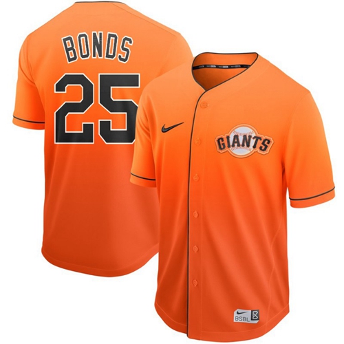 Nike Giants #25 Barry Bonds Orange Fade Authentic Stitched MLB jerseys Nike Giants #25 Barry Bonds Orange Fade Authentic Stitched MLB jerseys