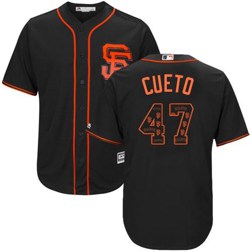 Giants #47 Johnny Cueto Black Team Logo Fashion Stitched MLB Jersey Giants #47 Johnny Cueto Black Team Logo Fashion Stitched MLB Jersey