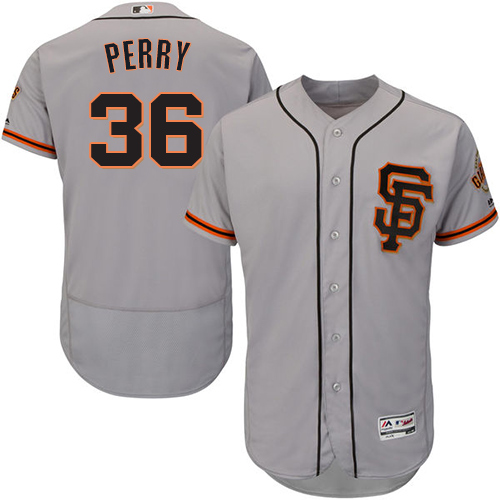 Giants #36 Gaylord Perry Grey Flexbase Authentic Collection Road 2 Stitched MLB Jersey Giants #36 Gaylord Perry Grey Flexbase Authentic Collection Road 2 Stitched MLB Jersey