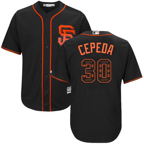 Giants #30 Orlando Cepeda Black Team Logo Fashion Stitched MLB Jersey Giants #30 Orlando Cepeda Black Team Logo Fashion Stitched MLB Jersey