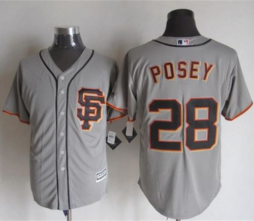 Giants #28 Buster Posey Grey Road 2 New Cool Base Stitched MLB Jersey Giants #28 Buster Posey Grey Road 2 New Cool Base Stitched MLB Jersey