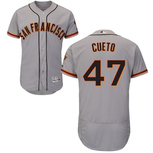 Giants #47 Johnny Cueto Grey Flexbase Authentic Collection Road Stitched MLB Jersey Giants #47 Johnny Cueto Grey Flexbase Authentic Collection Road Stitched MLB Jersey