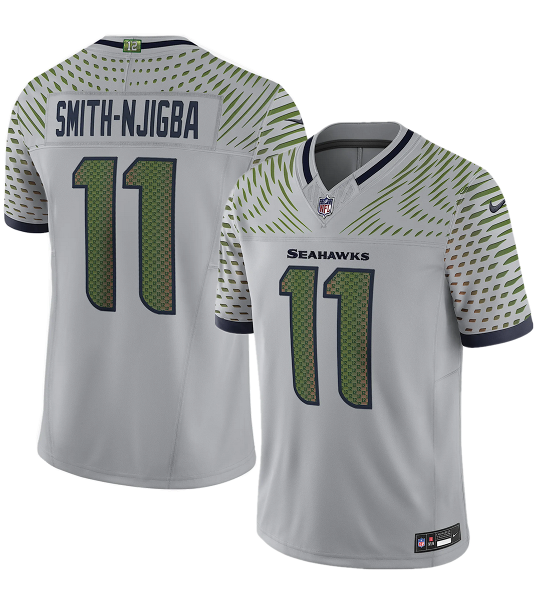 Men's Seattle Seahawks #11 Jaxon Smith-Njigba Grey 2025 F.U.S.E. “Rivalries” Vapor Untouchable Limited Stitched Football Jersey Men's Seattle Seahawks #11 Jaxon Smith-Njigba Grey 2025 F.U.S.E. “Rivalries” Vapor Untouchable Limited Stitched Football Jersey