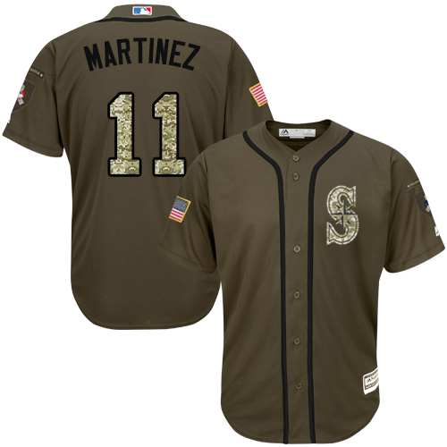 Mariners #11 Edgar Martinez Green Salute to Service Stitched MLB Jersey Mariners #11 Edgar Martinez Green Salute to Service Stitched MLB Jersey