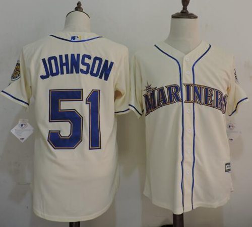 Mariners #51 Randy Johnson Cream New Cool Base Stitched MLB Jersey Mariners #51 Randy Johnson Cream New Cool Base Stitched MLB Jersey
