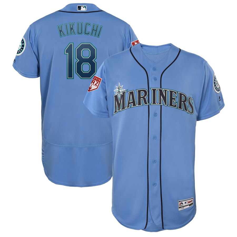 Mariners #18 Yusei Kikuchi Light Blue 2019 Spring Training Flex Base Stitched MLB Jersey Mariners #18 Yusei Kikuchi Light Blue 2019 Spring Training Flex Base Stitched MLB Jersey