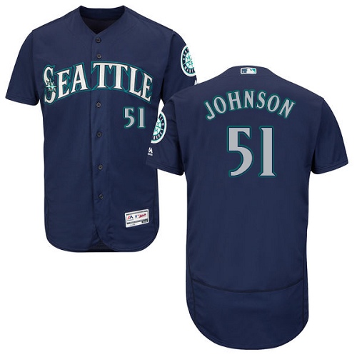 Mariners #51 Randy Johnson Navy Blue Flexbase Authentic Collection Stitched MLB Jersey Mariners #51 Randy Johnson Navy Blue Flexbase Authentic Collection Stitched MLB Jersey