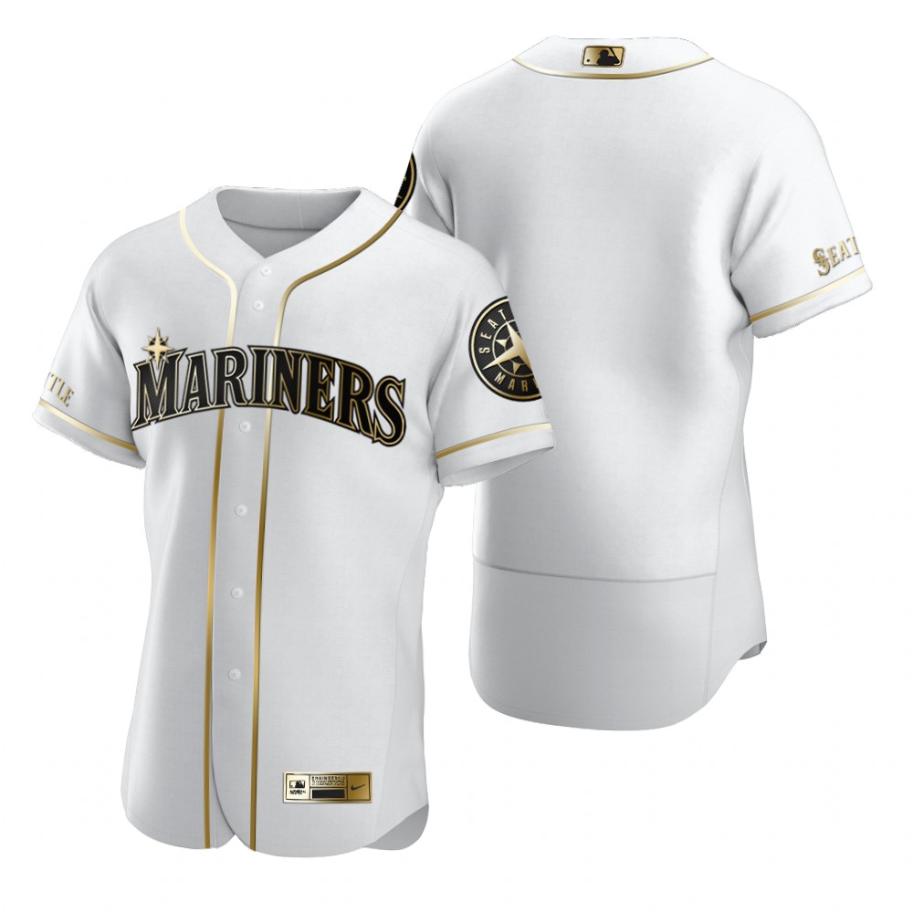 Seattle Mariners Blank White Nike Men's Authentic Golden Edition MLB Jersey Seattle Mariners Blank White Nike Men's Authentic Golden Edition MLB Jersey