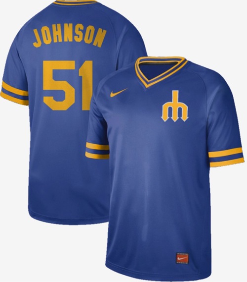 Nike Mariners #51 Randy Johnson Royal Authentic Cooperstown Collection Stitched MLB Jersey Nike Mariners #51 Randy Johnson Royal Authentic Cooperstown Collection Stitched MLB Jersey