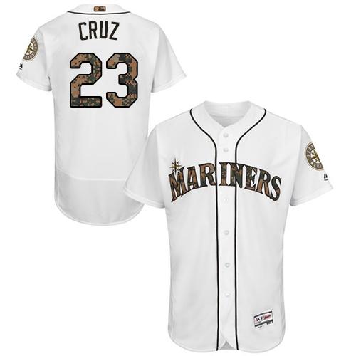 Mariners #23 Nelson Cruz White Flexbase Authentic Collection Memorial Day Stitched MLB Jersey Mariners #23 Nelson Cruz White Flexbase Authentic Collection Memorial Day Stitched MLB Jersey