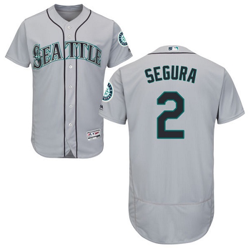 Mariners #2 Jean Segura Grey Flexbase Authentic Collection Stitched MLB Jersey Mariners #2 Jean Segura Grey Flexbase Authentic Collection Stitched MLB Jersey