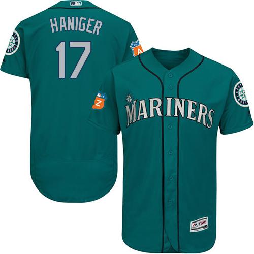 Mariners #17 Mitch Haniger Green Flexbase Authentic Collection Stitched MLB Jersey Mariners #17 Mitch Haniger Green Flexbase Authentic Collection Stitched MLB Jersey