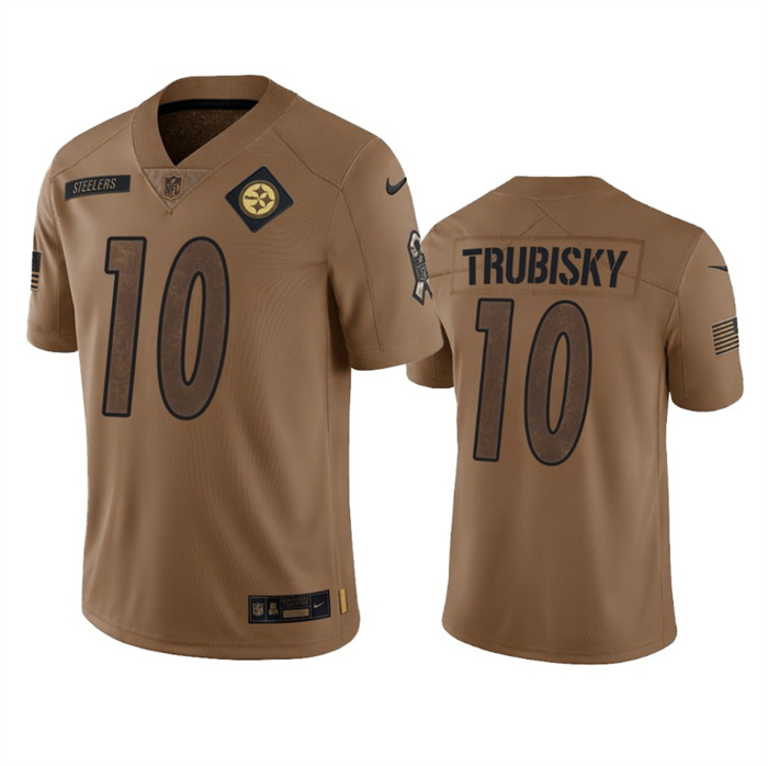 Men's Pittsburgh Steelers #10 Mitch Trubisky 2023 Brown Salute To Service Limited Jersey Men's Pittsburgh Steelers #10 Mitch Trubisky 2023 Brown Salute To Service Limited Jersey