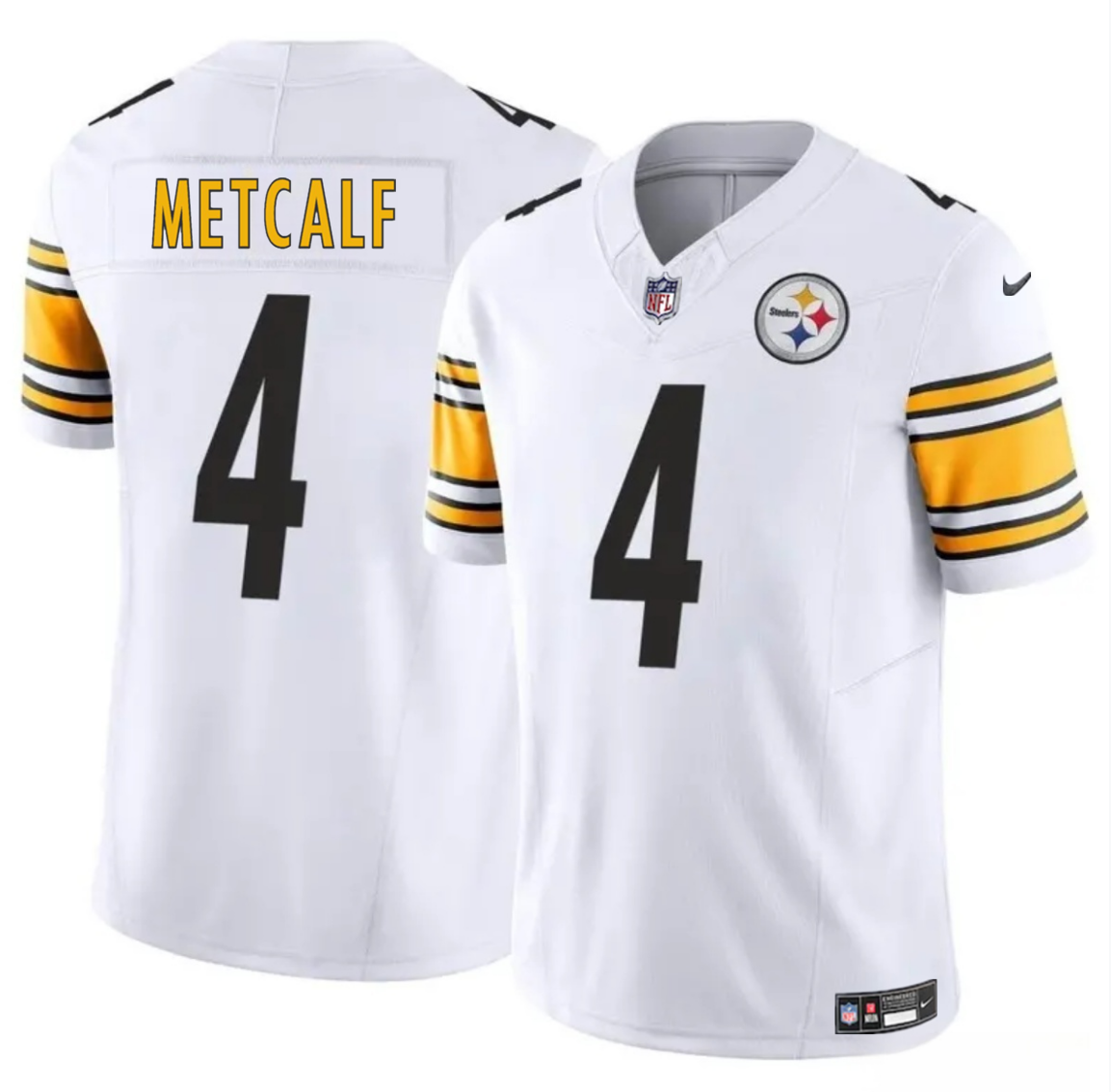 Men's Pittsburgh Steelers #4 DK Metcalf White 2024 F.U.S.E. Vapor Untouchable Limited Stitched Jersey Men's Pittsburgh Steelers #4 DK Metcalf White 2024 F.U.S.E. Vapor Untouchable Limited Stitched Jersey