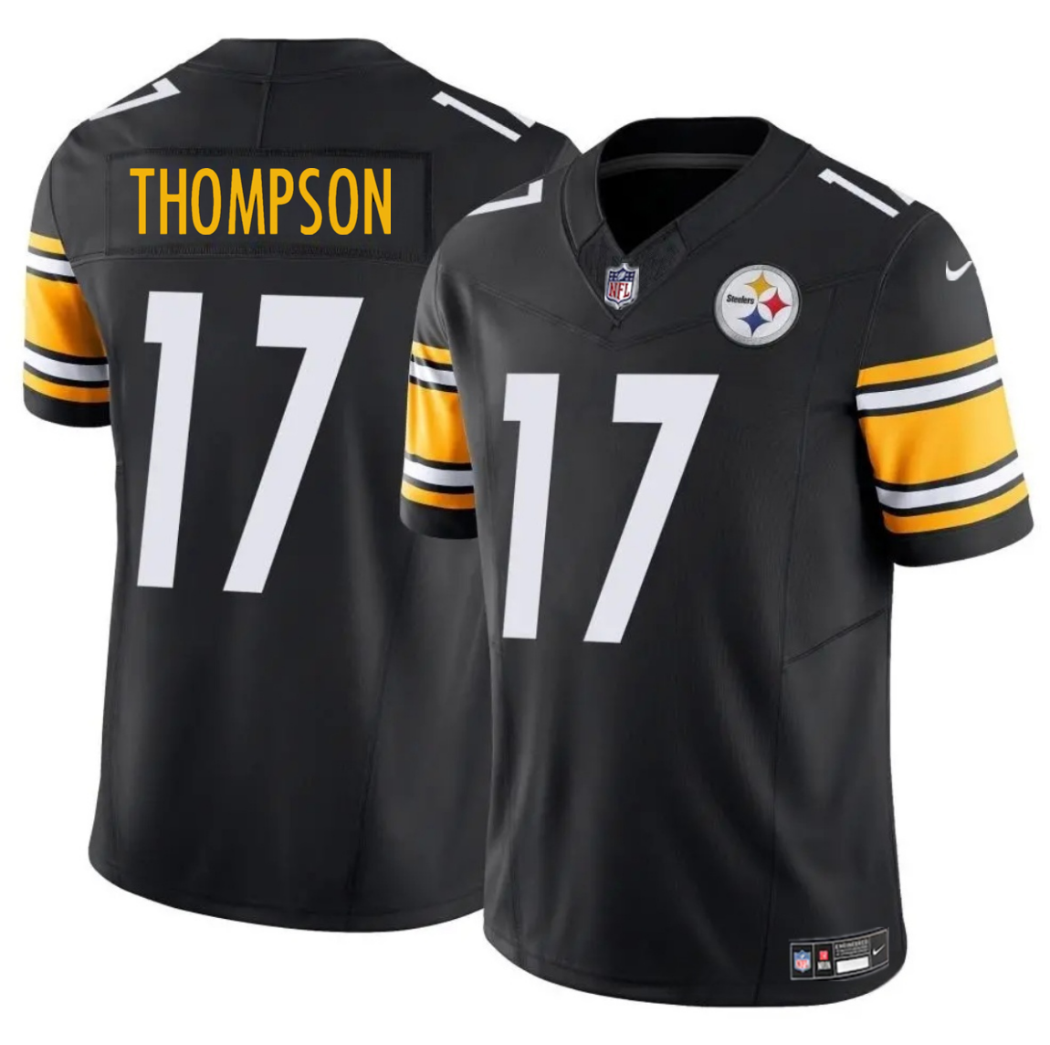 Men's Pittsburgh Steelers #17 Skylar Thompson Black 2025 F.U.S.E. Vapor Untouchable Limited Stitched Jersey Men's Pittsburgh Steelers #17 Skylar Thompson Black 2025 F.U.S.E. Vapor Untouchable Limited Stitched Jersey