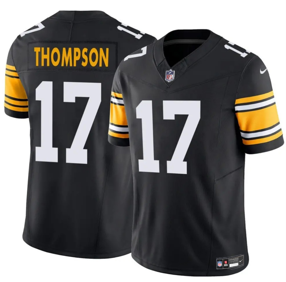 Men's Pittsburgh Steelers #17 Skylar Thompson Black 2025 F.U.S.E. Alternate Vapor Untouchable Limited Stitched Jersey Men's Pittsburgh Steelers #17 Skylar Thompson Black 2025 F.U.S.E. Alternate Vapor Untouchable Limited Stitched Jersey