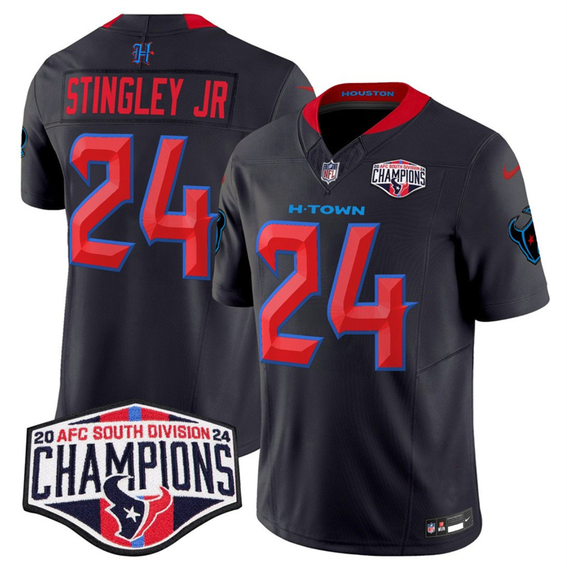 Men's Houston Texans #24 Derek Stingley Jr. Navy 2nd Alternate F.U.S.E. 2024 AFC South Division Champions Vapor Limited Stitched Football Jersey Men's Houston Texans #24 Derek Stingley Jr. Navy 2nd Alternate F.U.S.E. 2024 AFC South Division Champions Vapor Limited Stitched Football Jersey