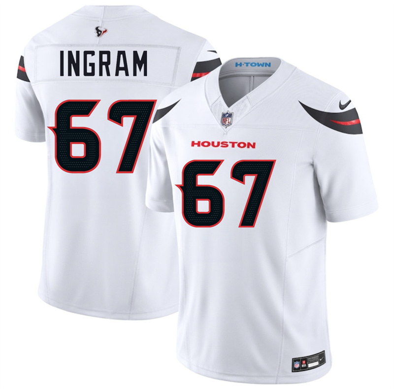 Men's Houston Texans #67 Ed Ingram White 2024 Vapor F.U.S.E. Limited Stitched jersey Men's Houston Texans #67 Ed Ingram White 2024 Vapor F.U.S.E. Limited Stitched jersey
