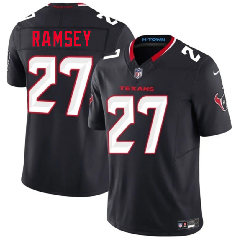 Men's Houston Texans #27 Kamari Ramsey Navy 2026 Draft 2nd Alternate 2026 F.U.S.E. Vapor Limited Stitched Football Jersey