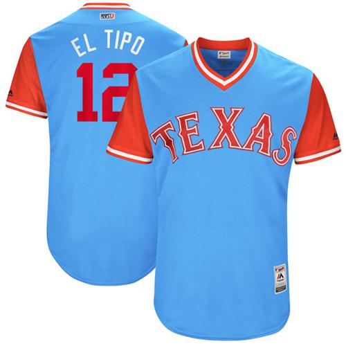 Rangers #12 Rougned Odor Light Blue 