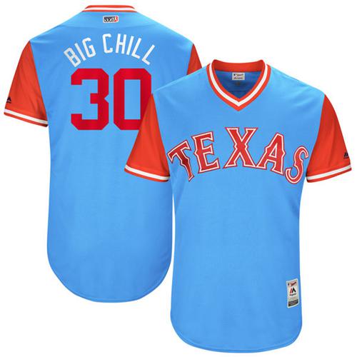 Rangers #30 Nomar Mazara Light Blue 
