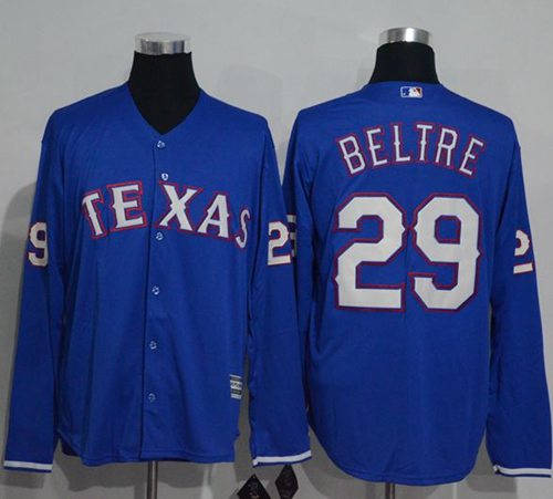 Rangers #29 Adrian Beltre Blue New Cool Base Long Sleeve Stitched MLB Jersey Rangers #29 Adrian Beltre Blue New Cool Base Long Sleeve Stitched MLB Jersey