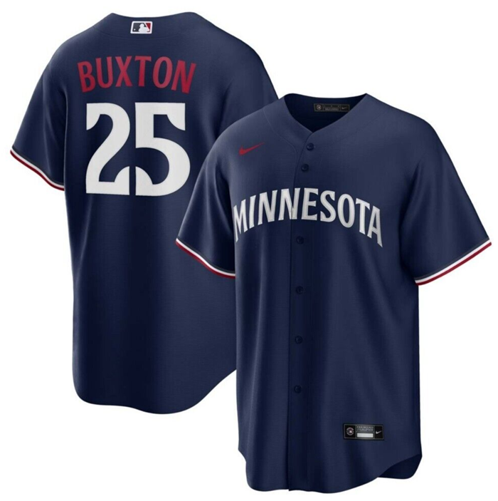 Men's Minnesota Twins #25 Carlos Correa Navy Cool Base Stitched Jersey