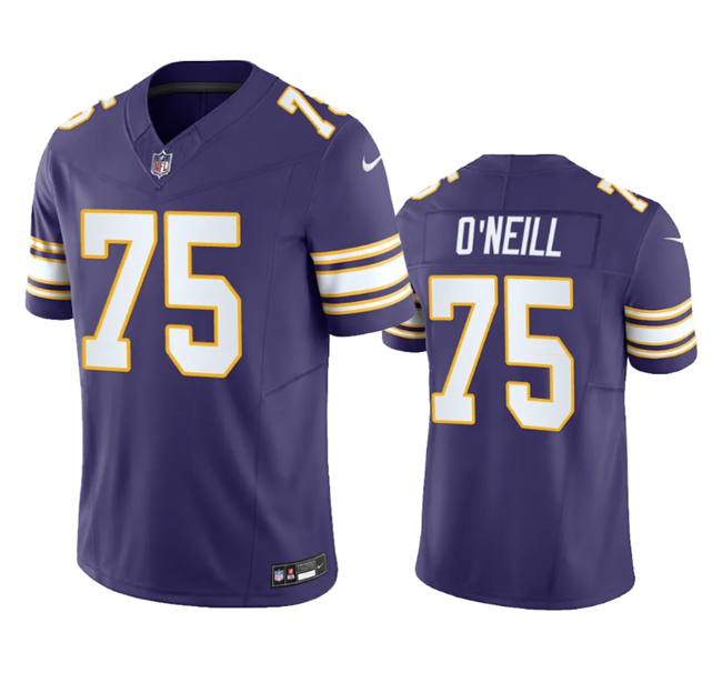 Men's Minnesota Vikings #75 Brian O'Neill Purple 2023 F.U.S.E. Vapor Untouchable Limited Stitched Jersey Men's Minnesota Vikings #75 Brian O'Neill Purple 2023 F.U.S.E. Vapor Untouchable Limited Stitched Jersey
