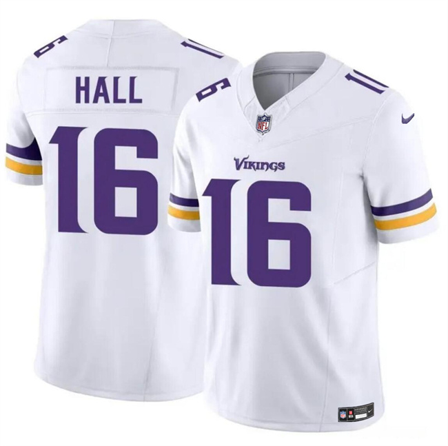 Men's Minnesota Vikings #16 Jaren Hall White 2023 F.U.S.E. Vapor Untouchable Limited Stitched Jersey Men's Minnesota Vikings #16 Jaren Hall White 2023 F.U.S.E. Vapor Untouchable Limited Stitched Jersey