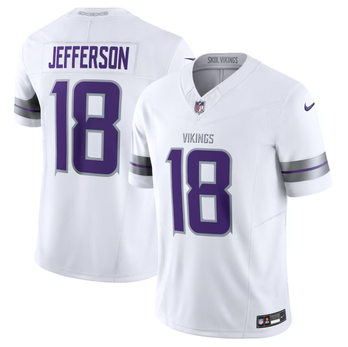 Men's Minnesota Vikings Active Player Custom White F.U.S.E. Vapor Untouchable Limited Stitched Jersey