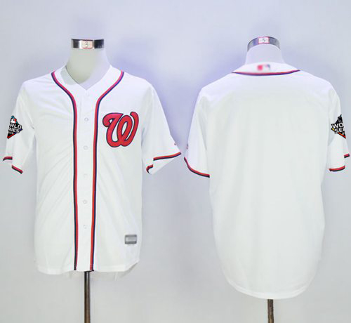 Nationals Blank White New Cool Base 2019 World Series Champions Stitched MLB Jersey