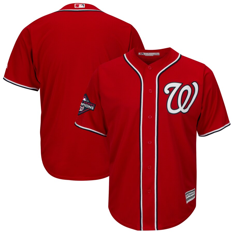 Washington Nationals Majestic 2019 World Series Champions Alternate Big & Tall Cool Base Jersey Red