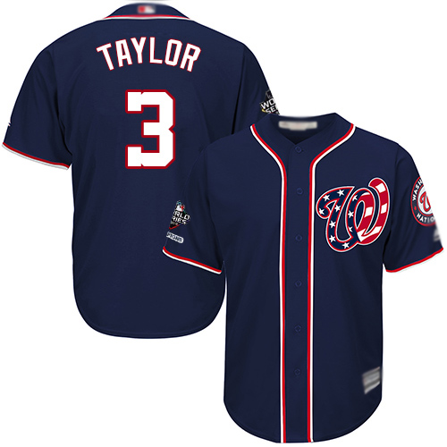 Nationals #3 Michael Taylor Navy Blue New Cool Base 2019 World Series Champions Stitched MLB Jersey Nationals #3 Michael Taylor Navy Blue New Cool Base 2019 World Series Champions Stitched MLB Jersey